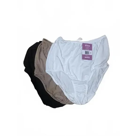 Olga Women's Without A Stitch 3 Pack Brief, Black/Toasted Almond/White, 2XL - Picture 1 of 4